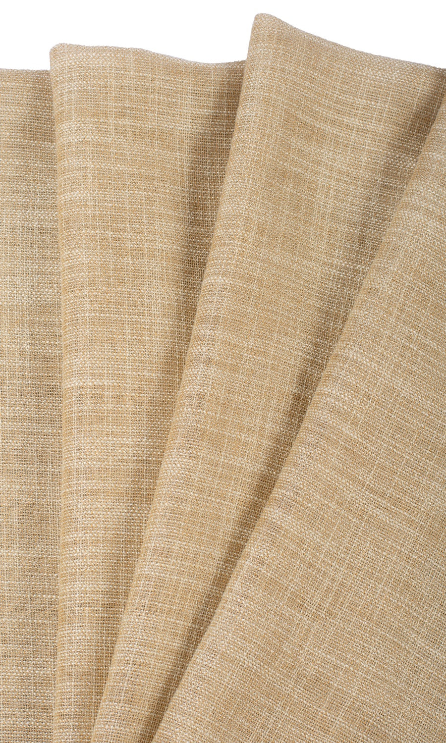 Textured Sheer Fabric Material By the Metre (Mustard Beige)