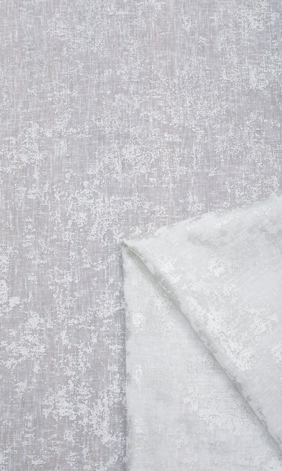 Metallic Accents Semi-Sheer Home Textile Fabric Material By the Metre (White)