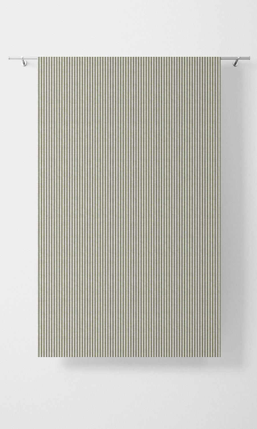 Striped Home Textile Fabric Material By the Metre (Olive Green/ White)