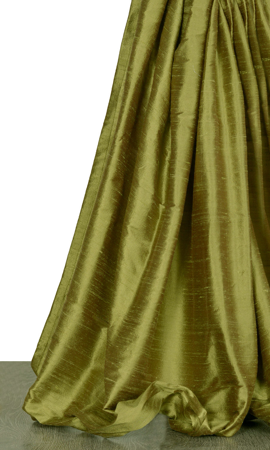 Pure Silk Window Treatments Fabric Sample (Olive Green)