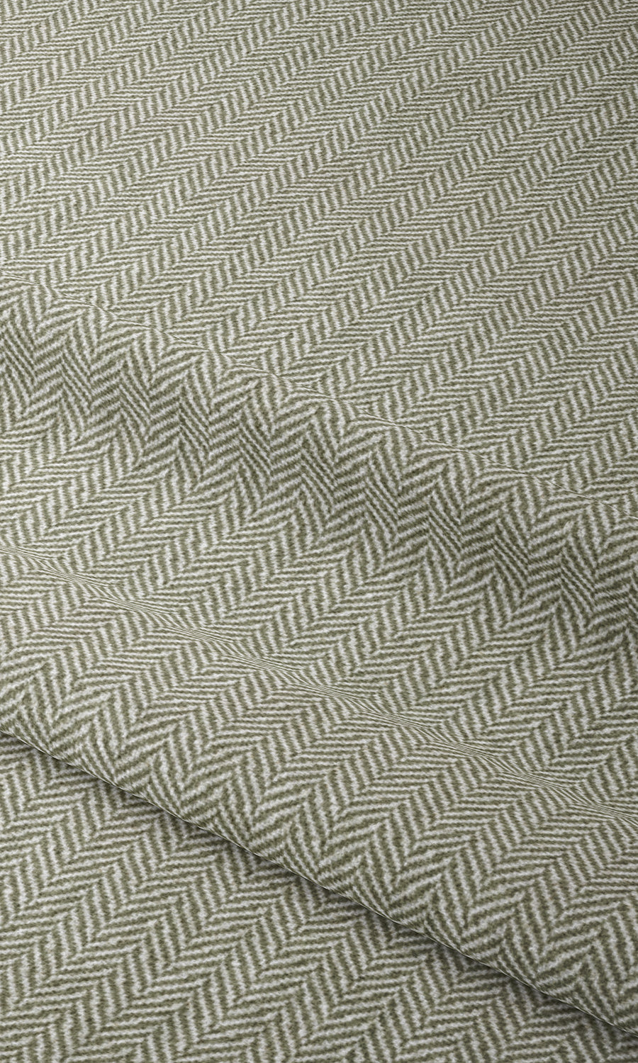 Herringbone Print Window Treatments Fabric Sample (Green/ White)