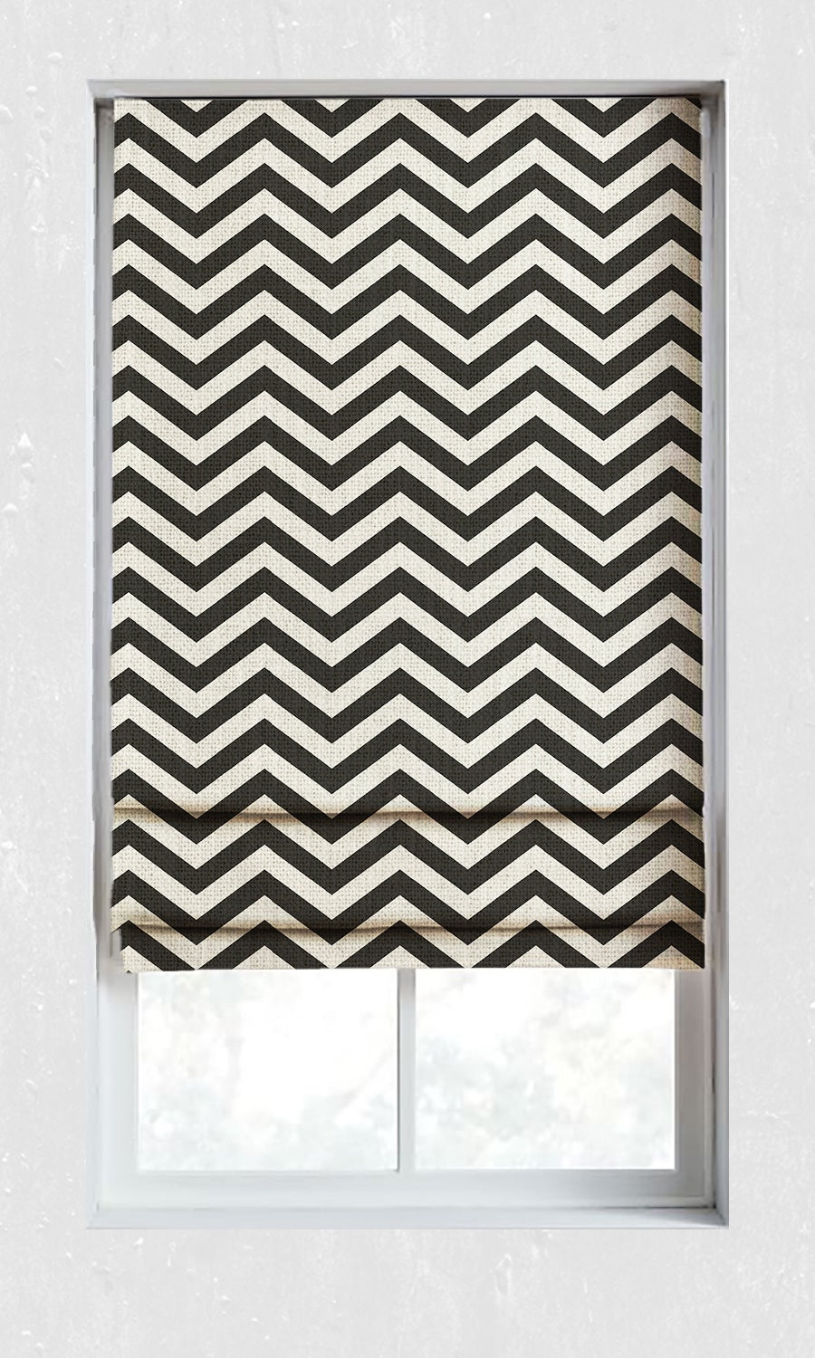 Modern Print Window Treatments Fabric Sample (Black/ Ivory)