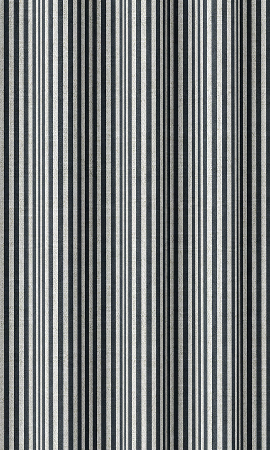 Modern Striped Home Décor Fabric By the Metre (Midnight Blue)