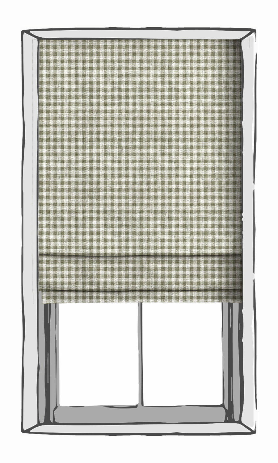 Check Patterned Fabric Material By the Metre (Green/ White)