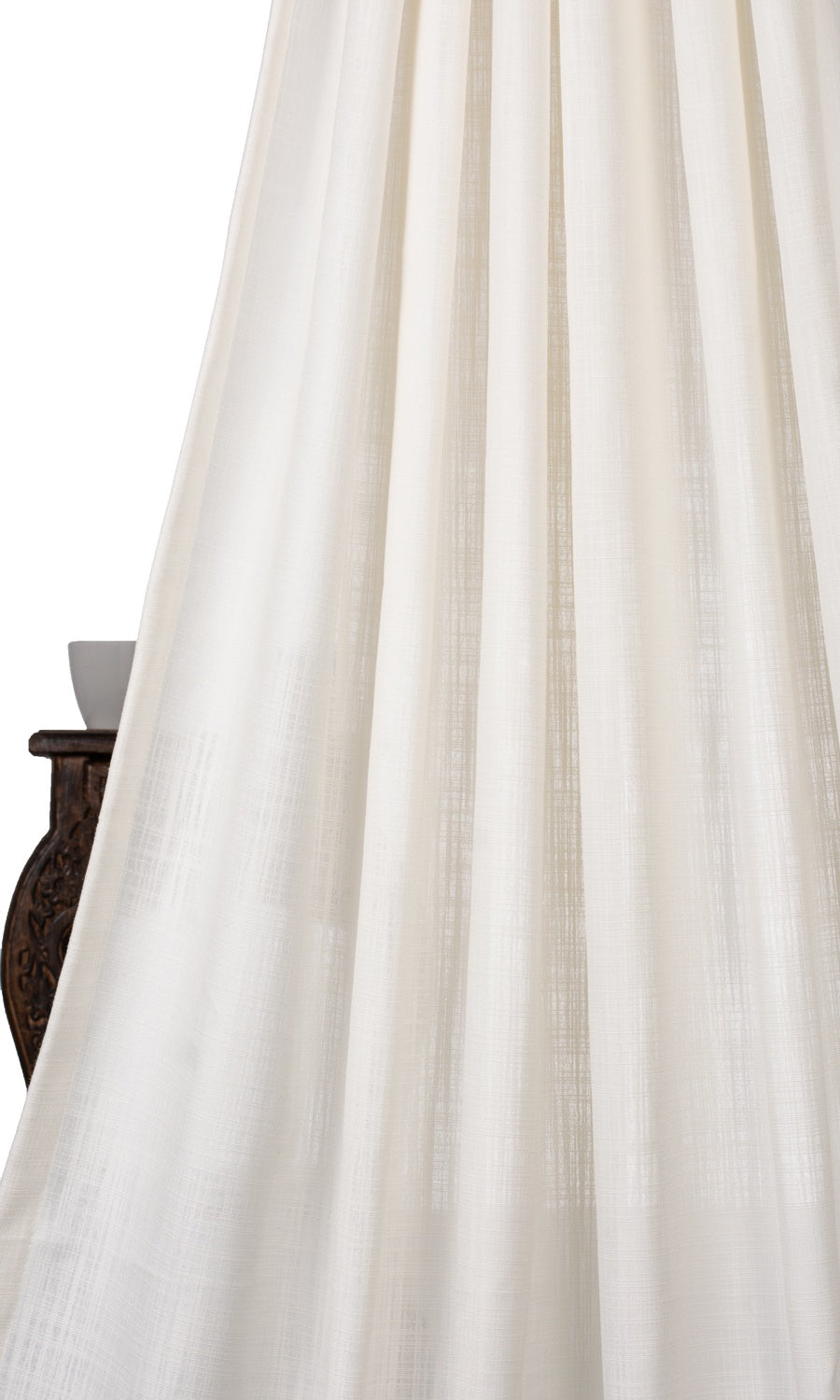 Linen-Texture Semi-Sheer Fabric Material By the Metre (Off-White)