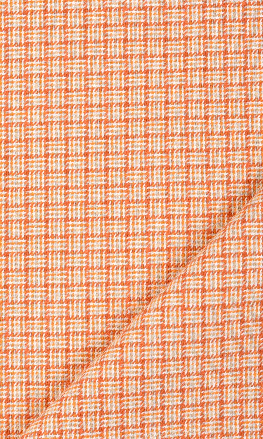 Basketweave Cotton Window Treatments Fabric By the Metre (Orange/ Candy Red)