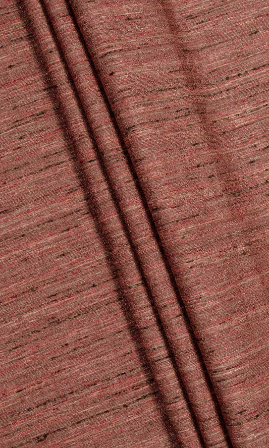 Faux Silk Textured Drapes (Brick Red)