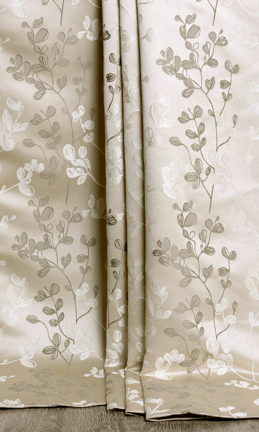 Floral Home Décor Fabric Sample (Beige/ Brown)