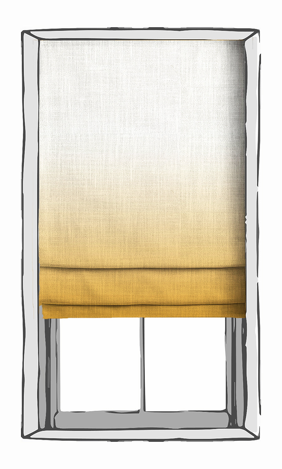 2-Tone Ombre Window Treatments Fabric By the Metre (Yellow)