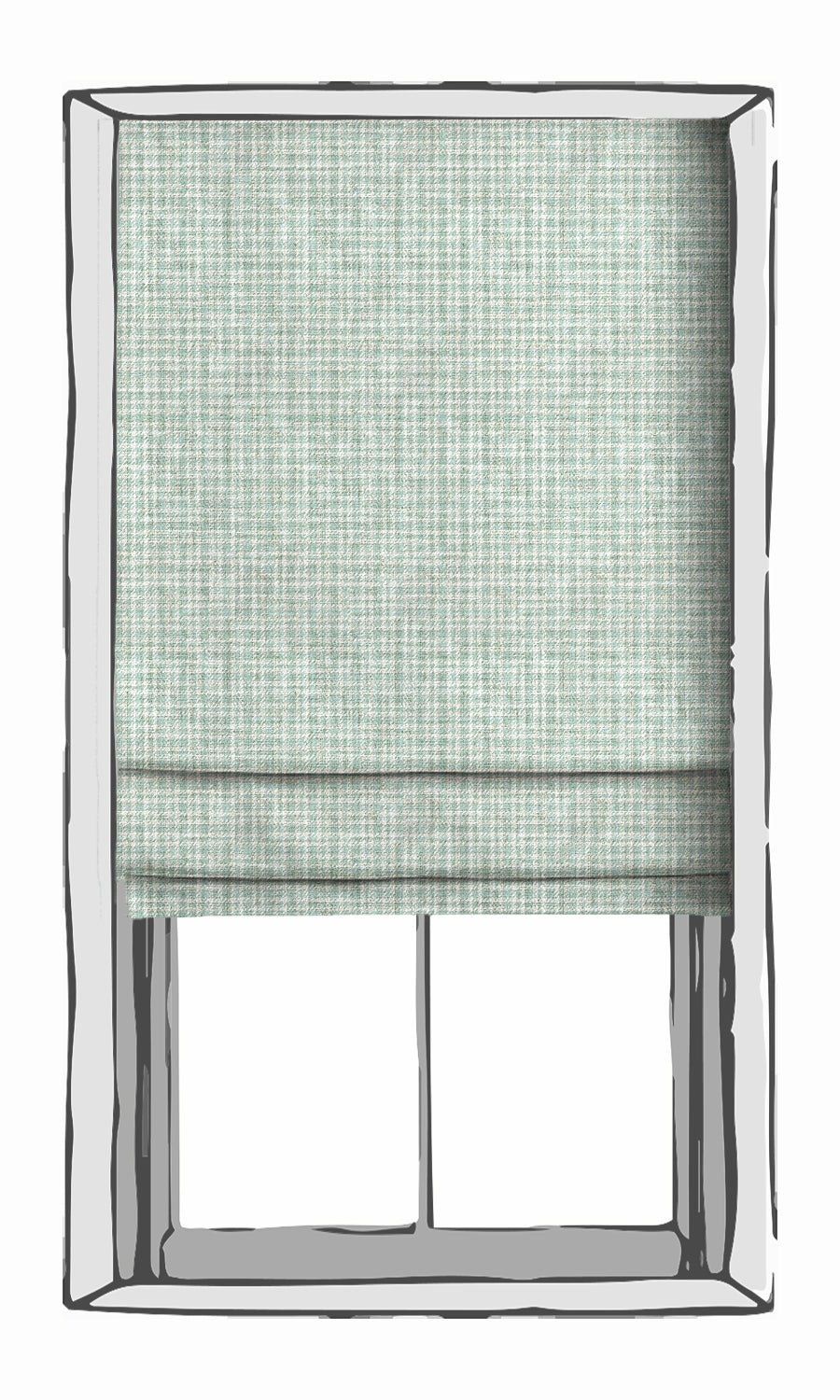 Check Patterned Window Treatments Fabric Sample (Aqua Blue/ White)