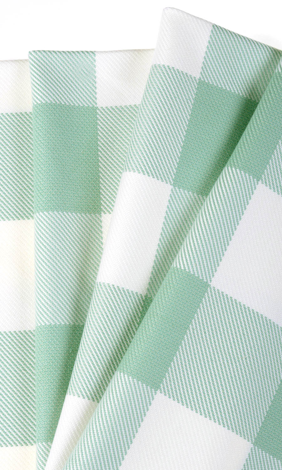 Buffalo Check Free Fabric Material Sample (Aqua Blue/ Foam White)