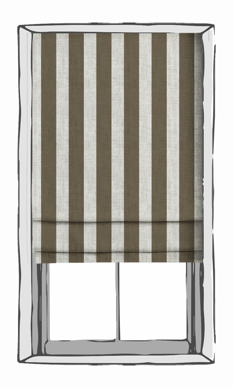 Striped Free Fabric Material Sample (Cedar Brown/ White)