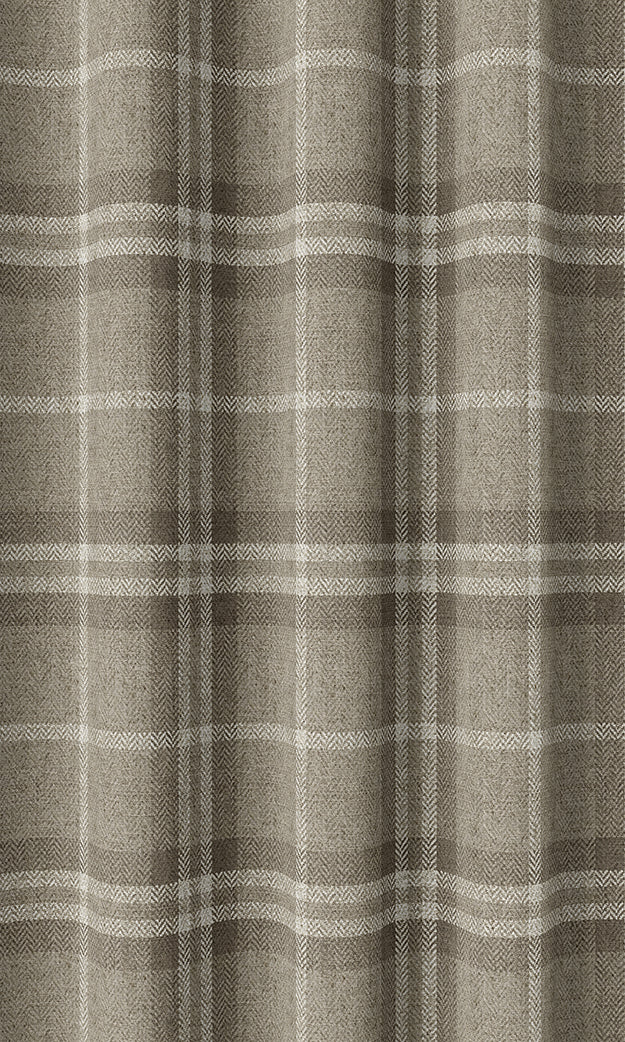 Plaid Patterned Home Textile Fabric Material By the Metre (Beige & Brown)