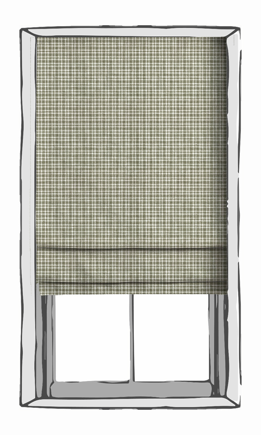 Checkered Fabric Material By the Metre (Olive Green/ White)