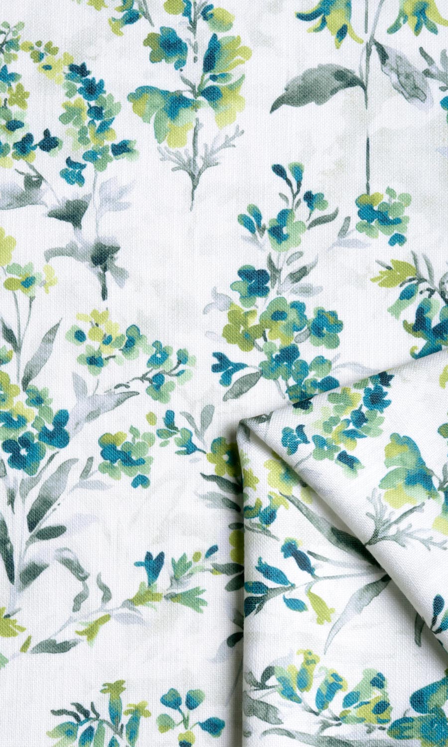 Floral Print Free Fabric Material Sample (Blue/ Green)
