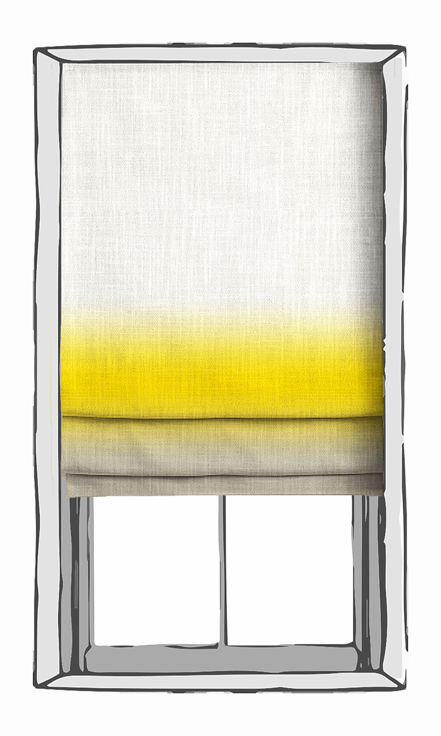 3-Tone Ombre Window Treatments Fabric By the Metre (Yellow/ Beige)