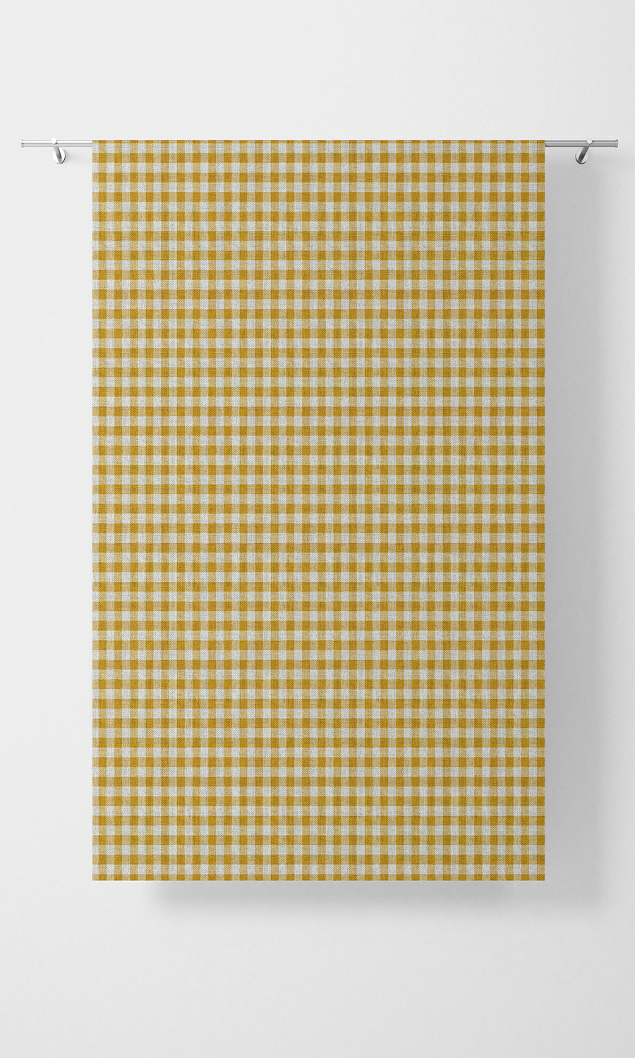 Checked Home Textile Fabric Material By the Metre (Deep Yellow/ White)