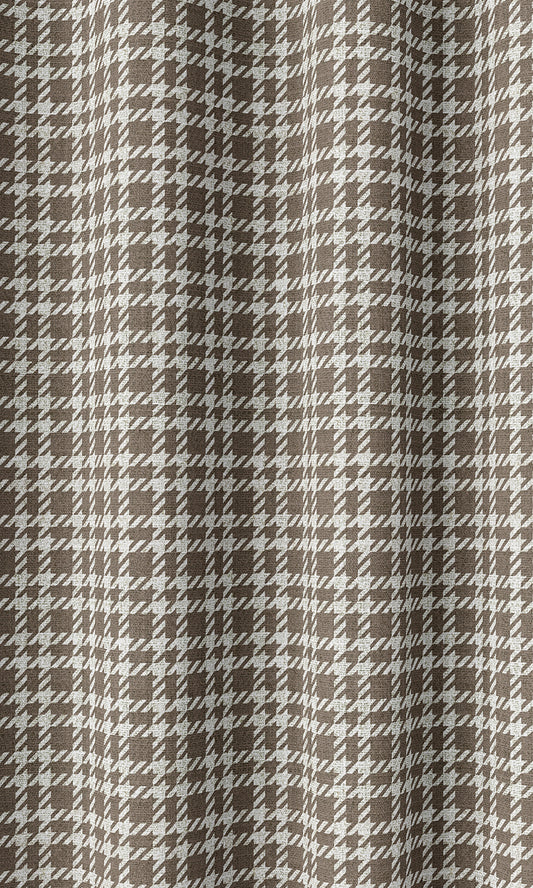 Check Patterned Drapes (Cedar Brown)