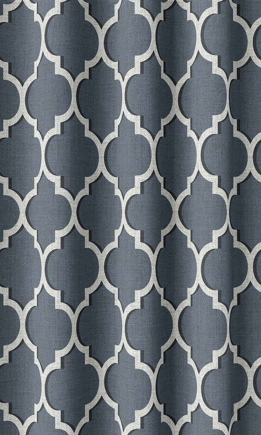 Trellis Tile Print Home Décor Fabric Sample (Petrol Blue/ White)