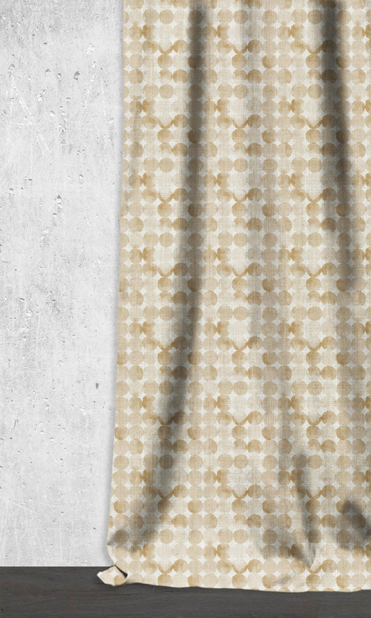Polka Dot Drapes (Eggshell White/ Pale Brown)