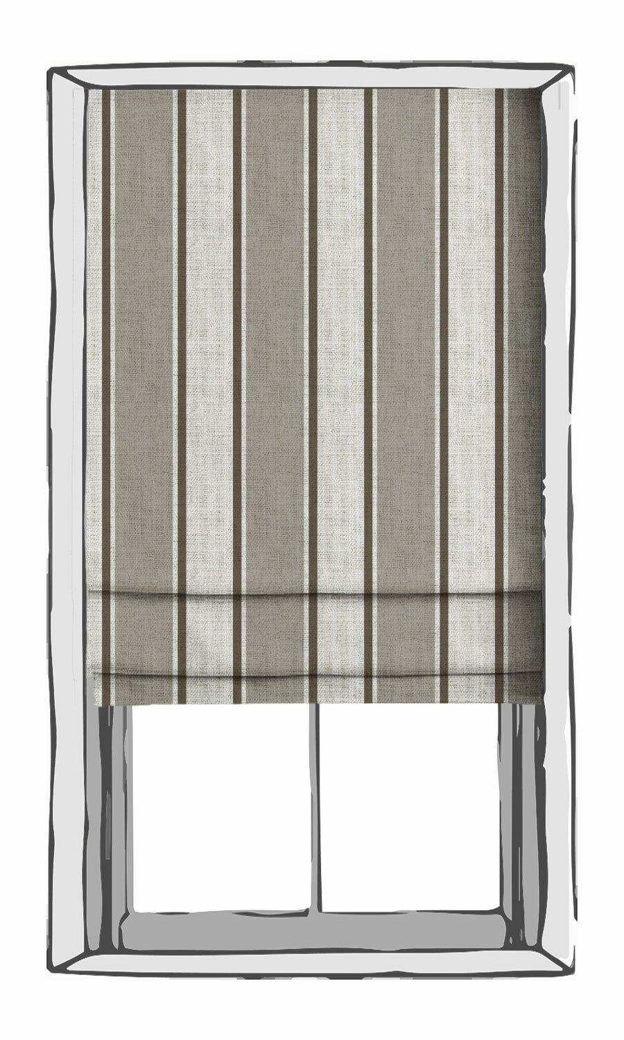 Modern Striped Print Fabric Material By the Metre (Beige/ Brown)