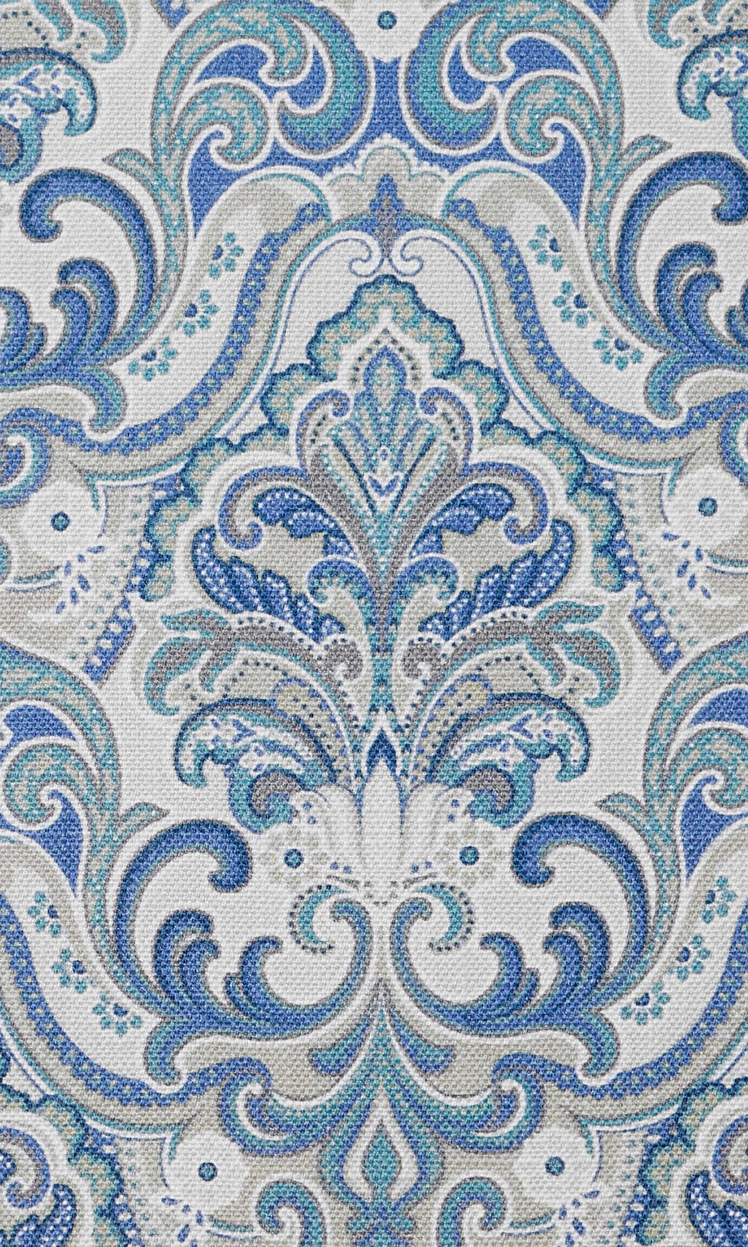 Fleur De Lis Print Home Textile Fabric Material Sample (Blue)