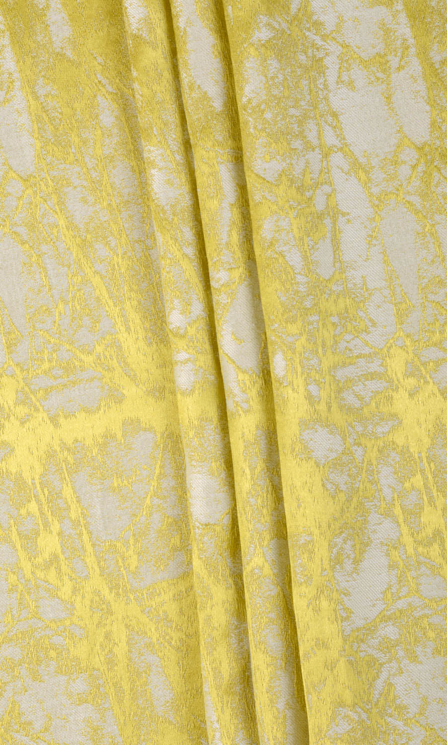 Abstract Print Home Textile Fabric Material By the Metre (Yellow)