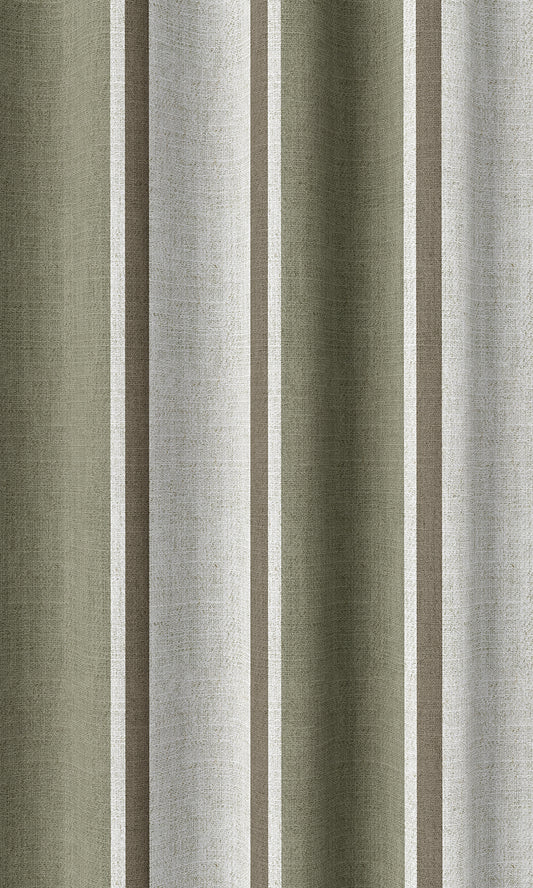 Striped Curtains (Green/ Brown)