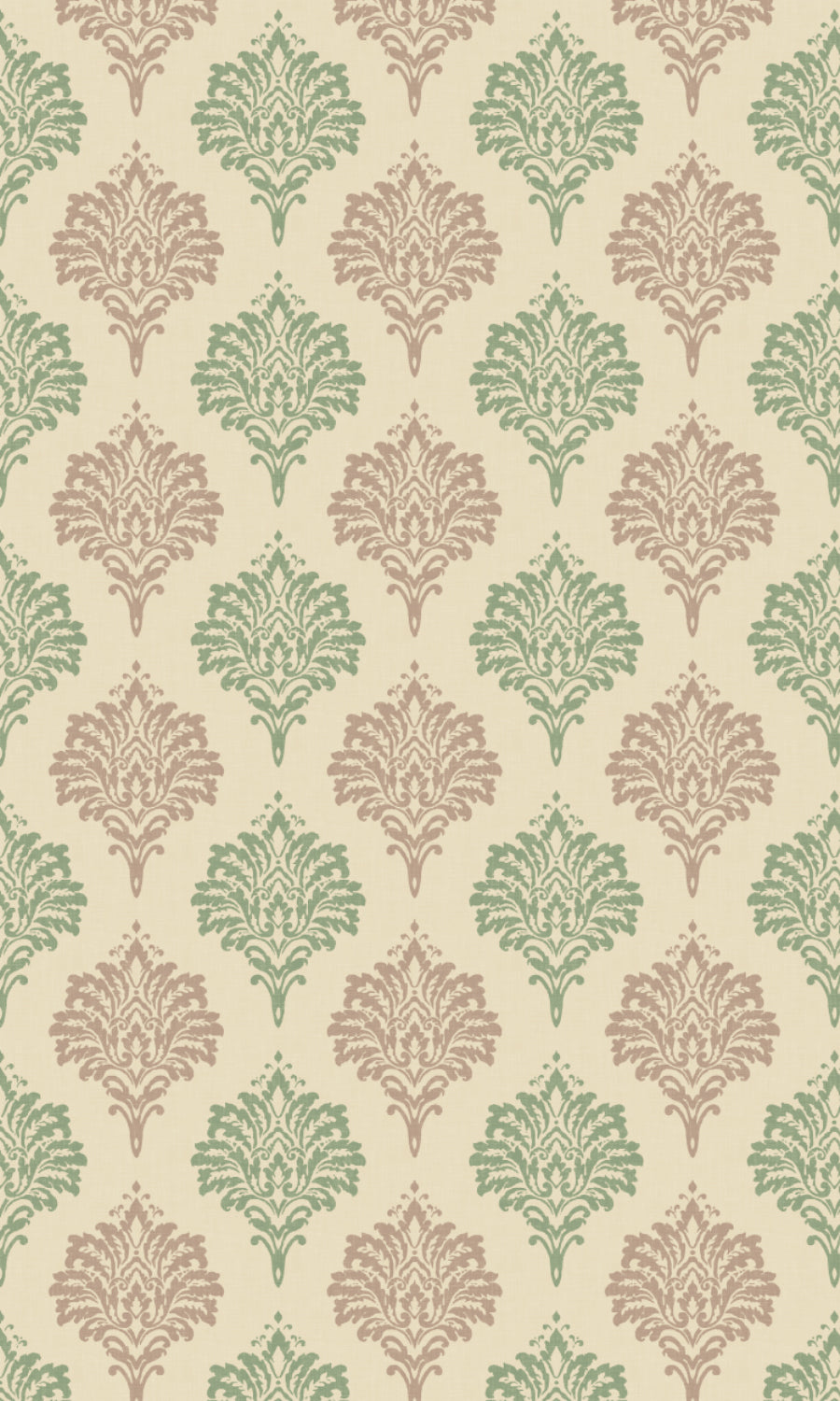 Damask Patterned Dimout Home Textile Fabric Material Sample (Green/ Grey)