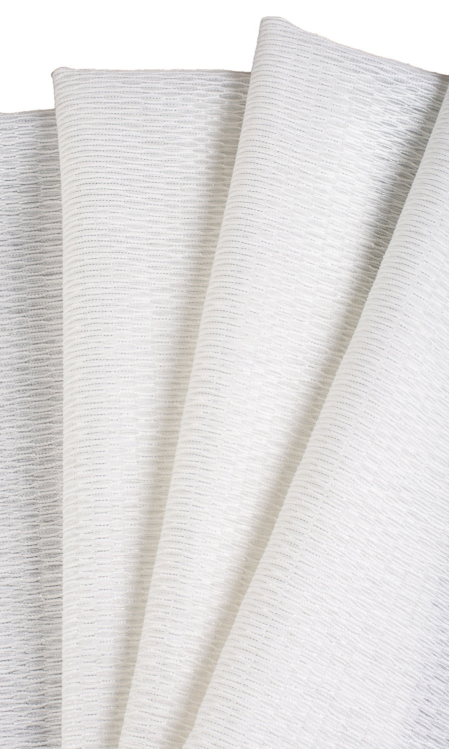 Textured Sheer Home Textile Fabric Material By the Metre (White)