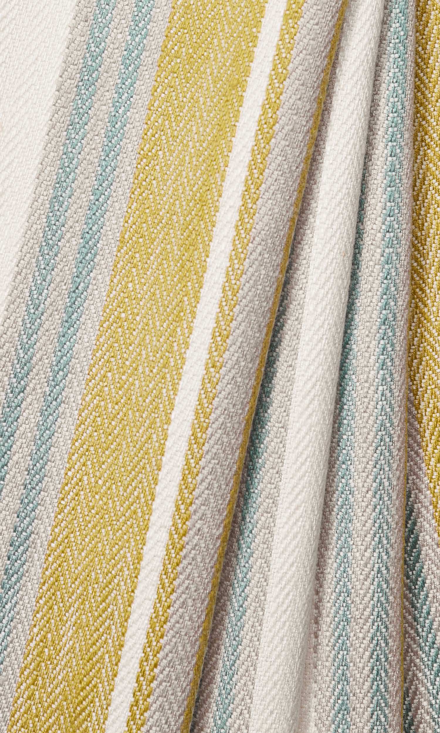 Striped Window Treatments Fabric By the Metre (Gray/ Blue/ White/ Yellow)