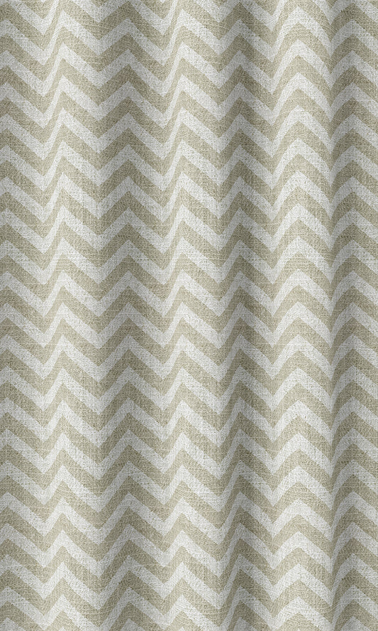 Chevron Print Drapery (Beige/ White)