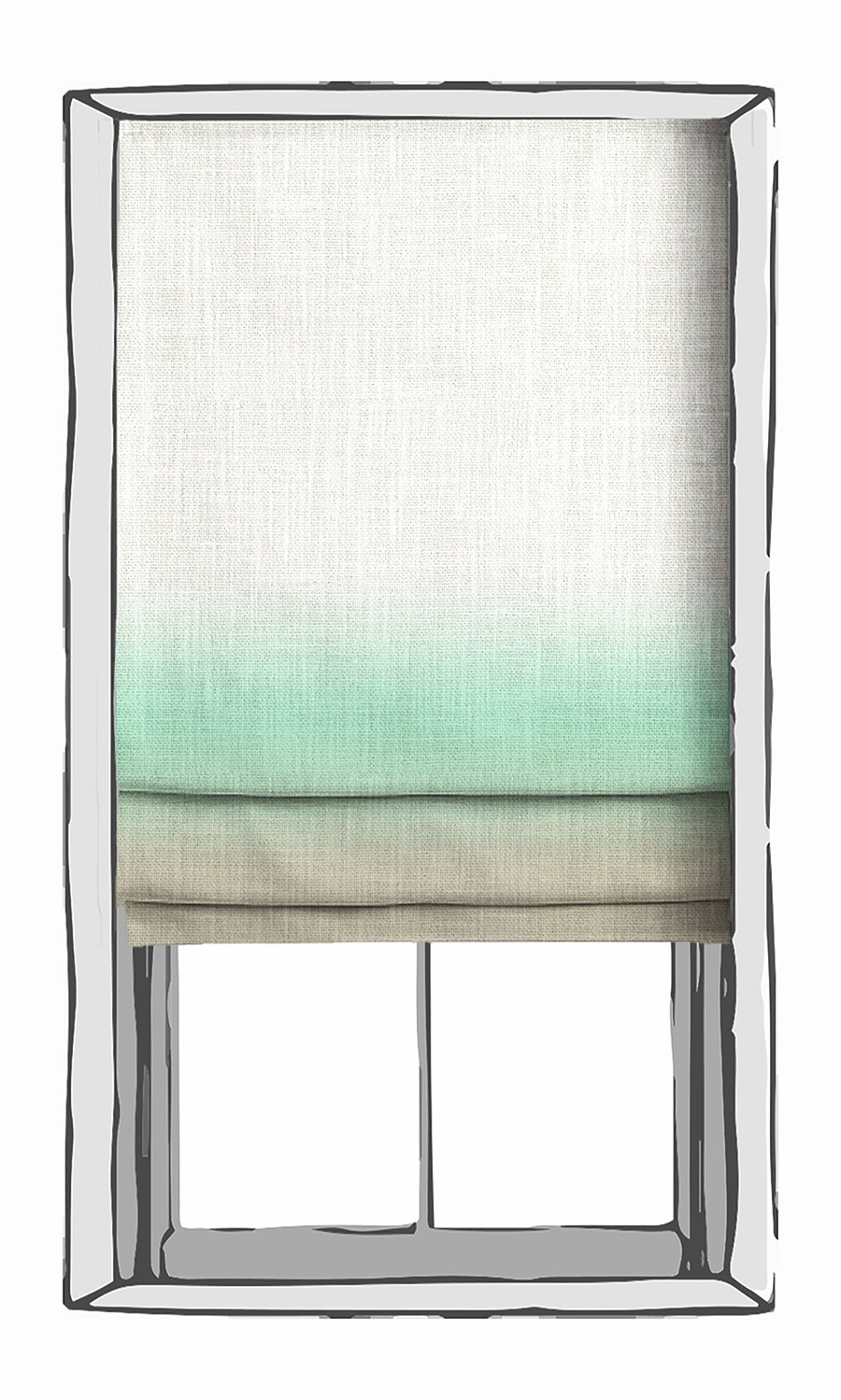 3-Tone Ombre Window Treatments Fabric By the Metre (Green/ Beige)