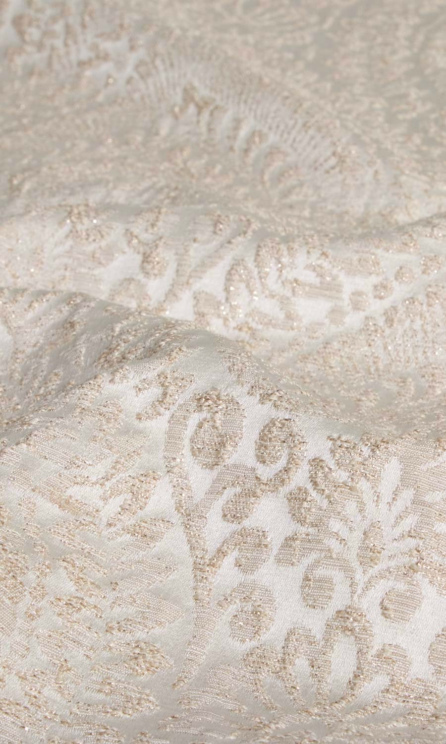 Textured Floral Free Fabric Material Sample (Cream/ Beige)
