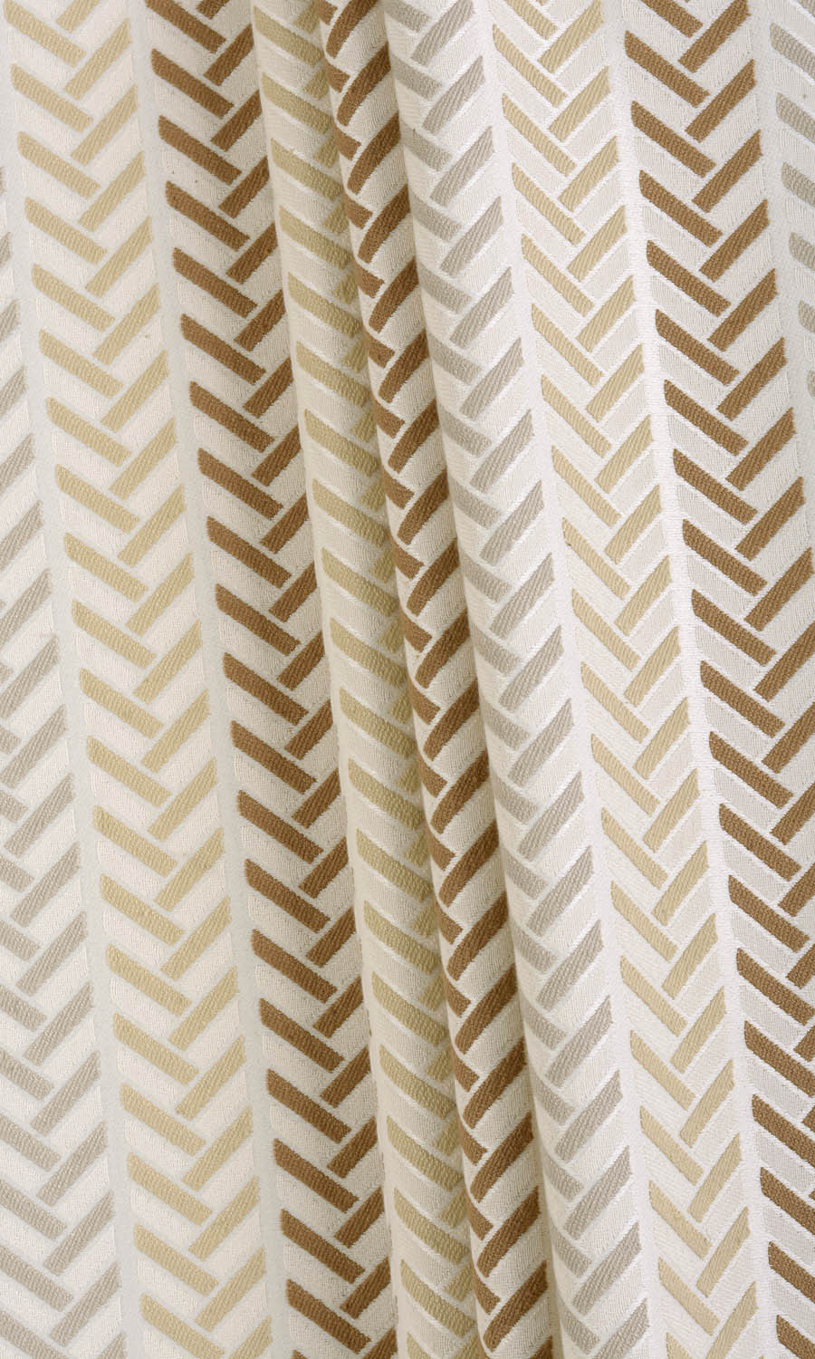 Herringbone Window Treatments Fabric By the Metre (Beige/ Brown/ White)