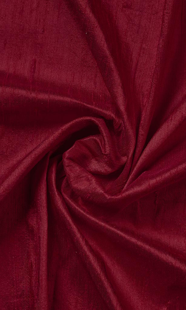 Pure Silk Home Décor Fabric By the Metre (Raspberry Red)