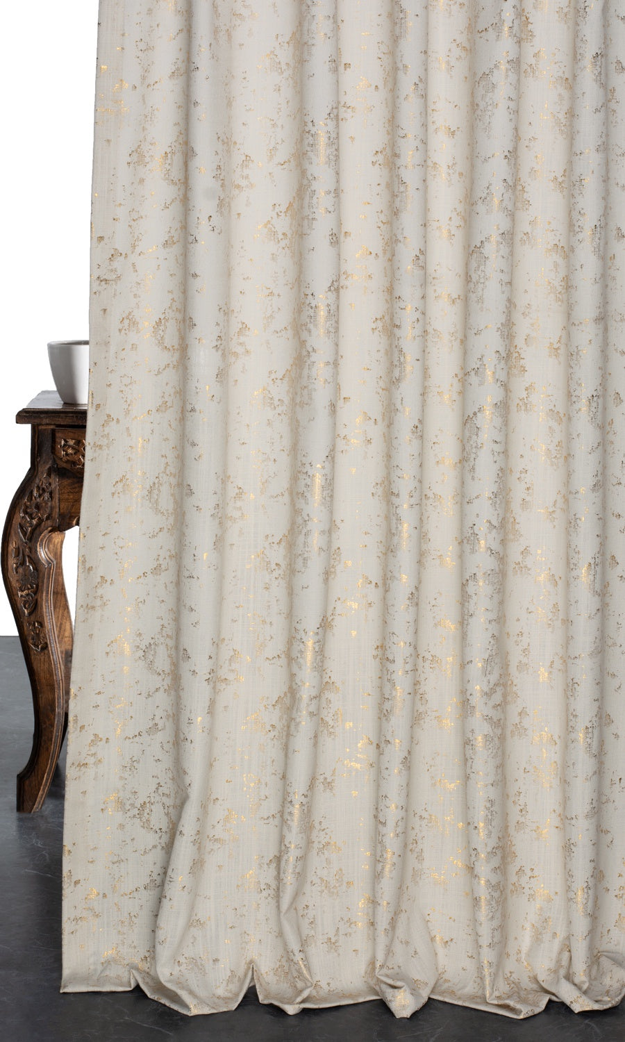Metallic Abstract Home Décor Fabric Sample (Beige/ Golden)