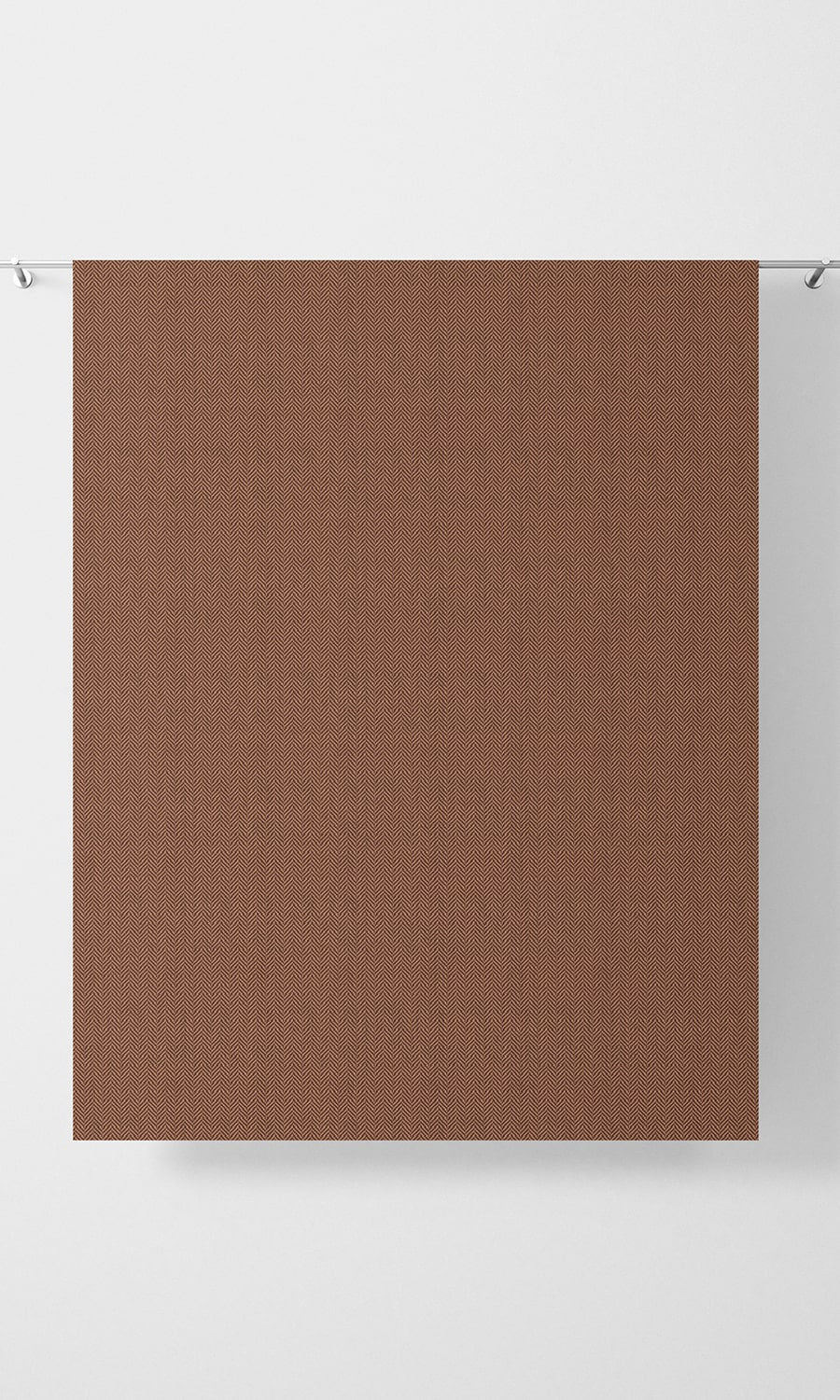 Herringbone Textured Fabric Material By the Metre (Deep Orange)