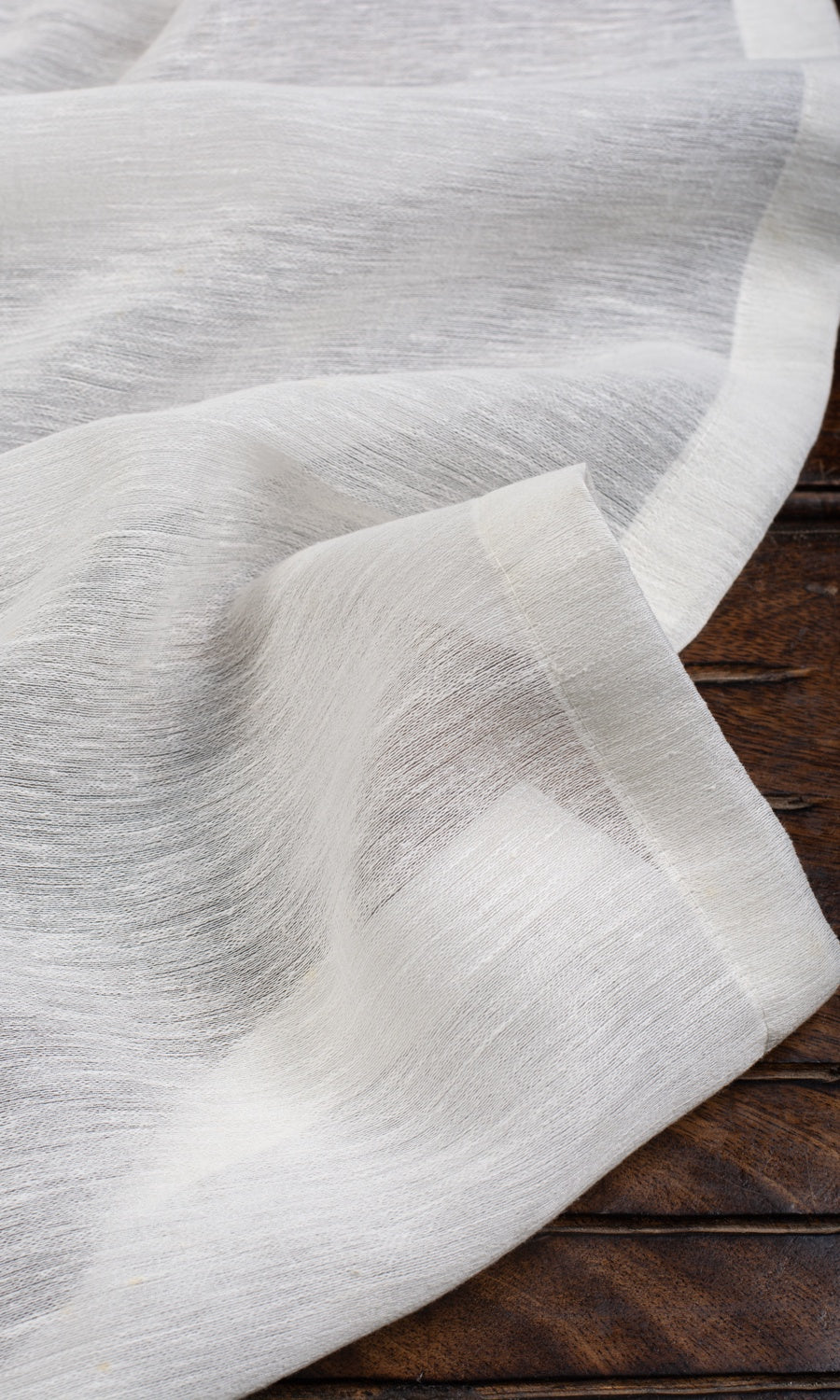 Plain Semi-Sheer Window Treatments Fabric By the Metre (White)