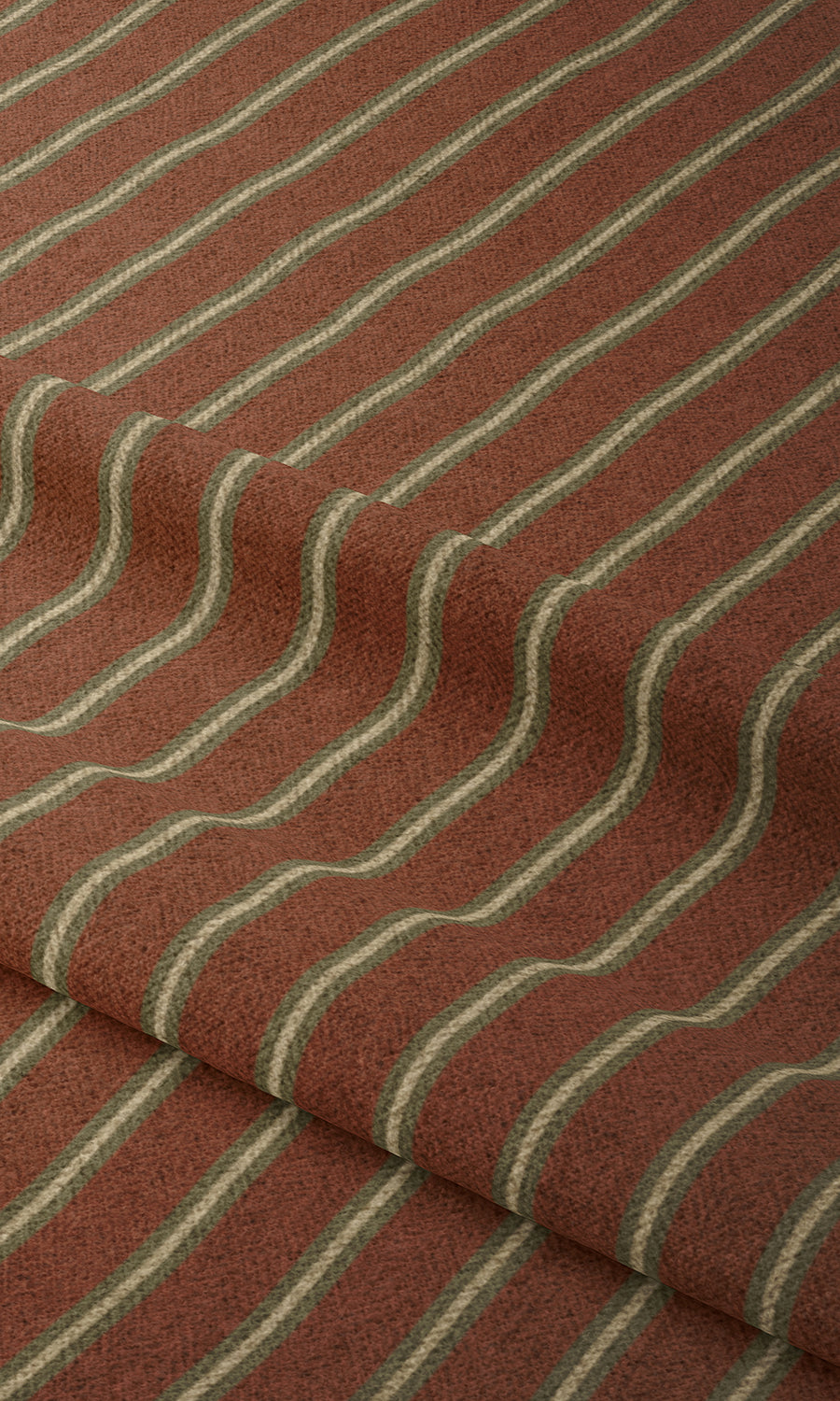 Modern Striped Fabric Material By the Metre (Red)