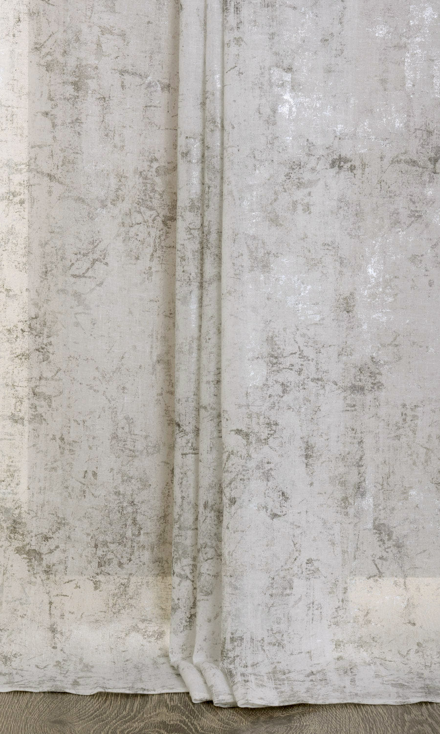 Sheer Window Treatments Fabric By the Metre (White/ Metallic Silver/ Grey)