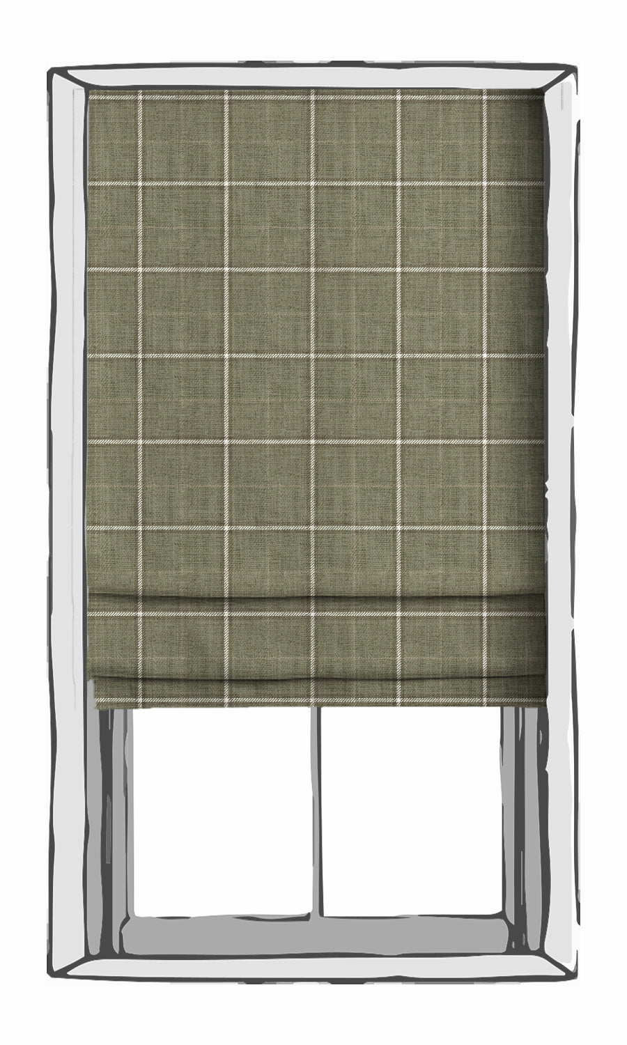 Check Patterned Free Fabric Material Sample (Olive Green)