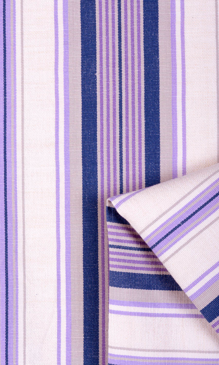 Striped Cotton Fabric Sample for Curtains & Drapes (Violet/ White)