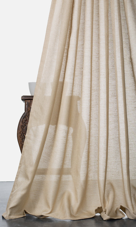 Plain Sheer Drapes (Hazelnut Beige)