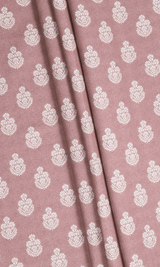 Pink floral patterned pure cotton curtains from The White Window