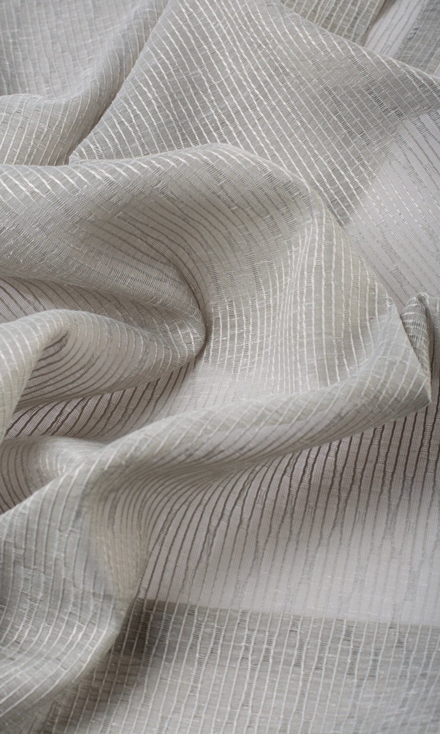 Textured Sheer Fabric Material By the Metre (Warm Gray)