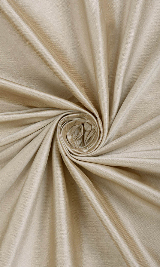 Shantung Silk Home Décor Fabric Sample (Ecru/ Tan Brown)