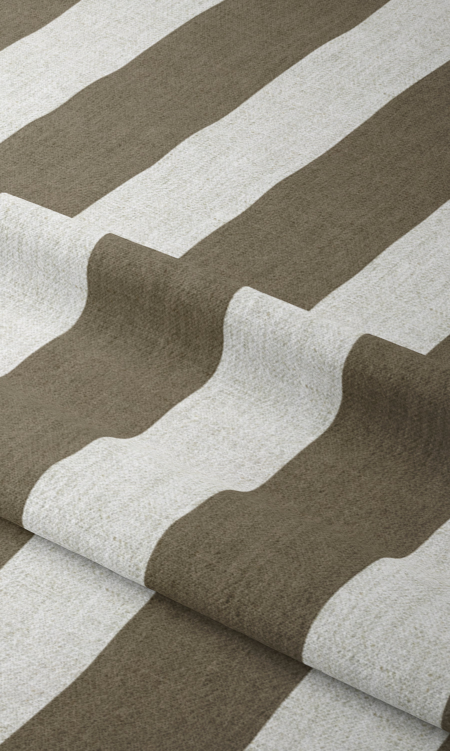 Striped Window Treatments Fabric Sample (Cedar Brown/ White)