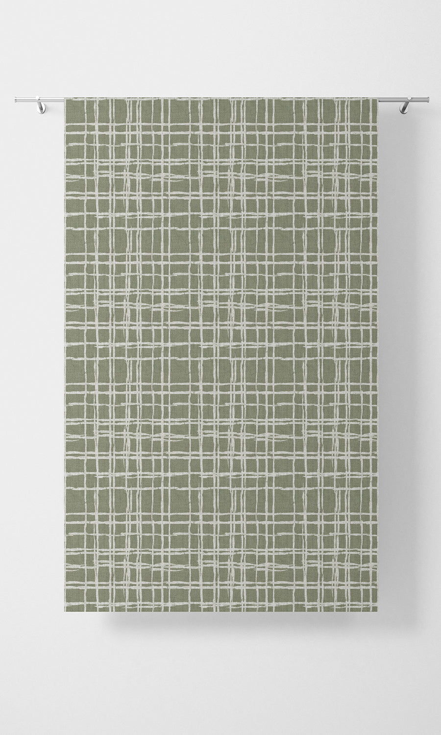 Modern Abstract Print Home Textile Fabric Material Sample (Green/ White)