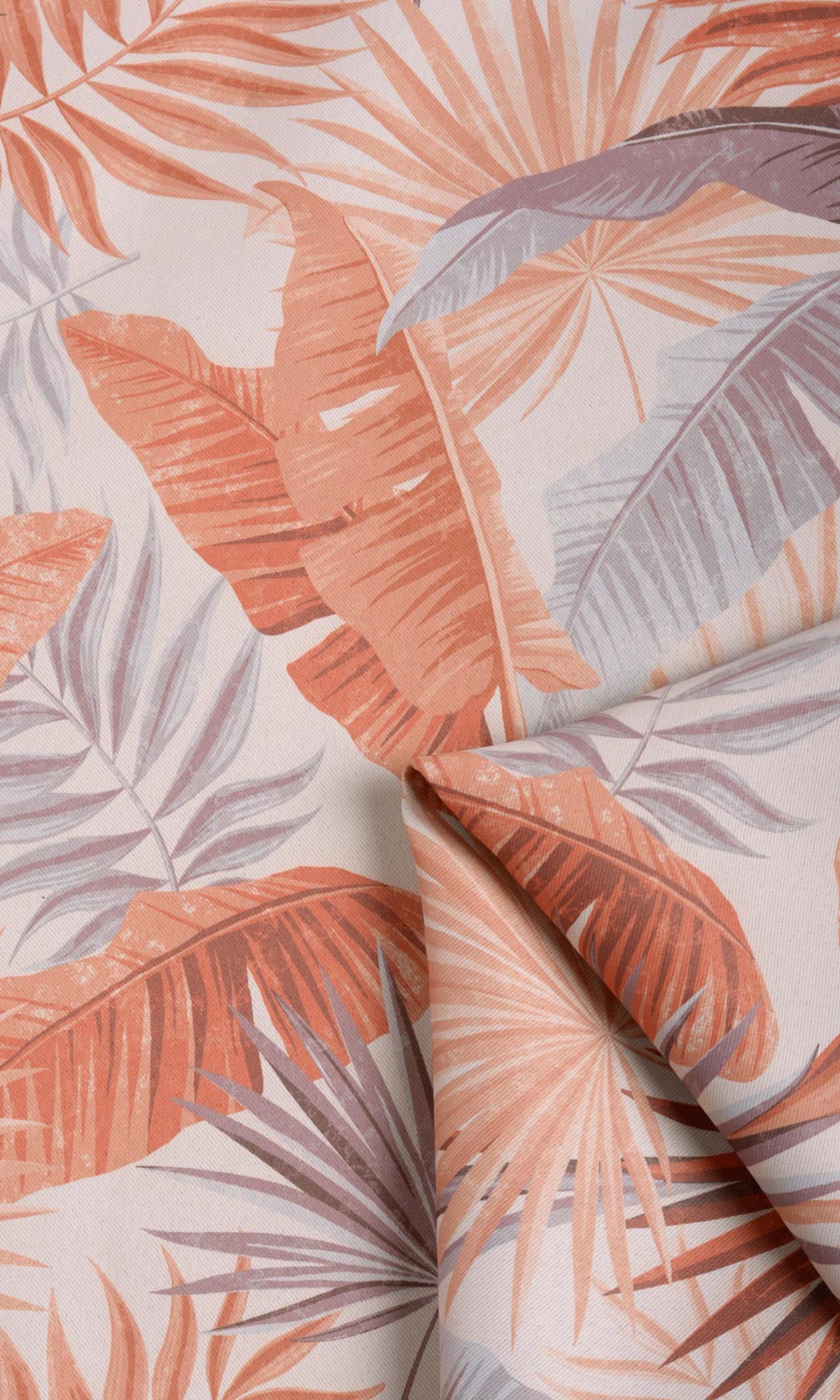Botanical Floral Free Fabric Material Sample (Burnt Orange)